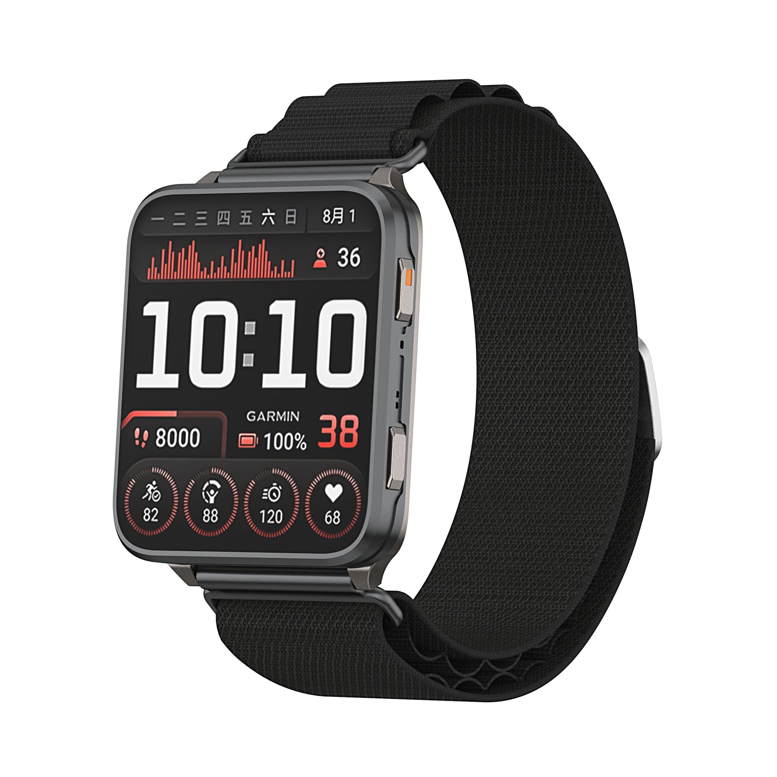 Bracelet nylon Alpine universel 24mm (noir)