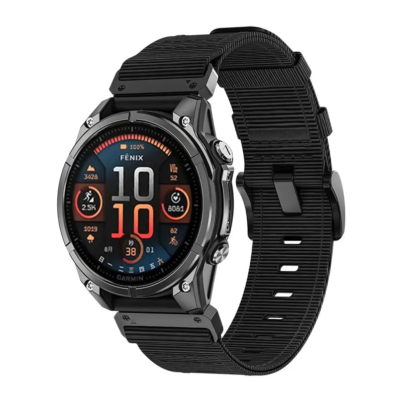 Garmin Forerunner 955 Premium Buckled Nylon Strap (Black)
