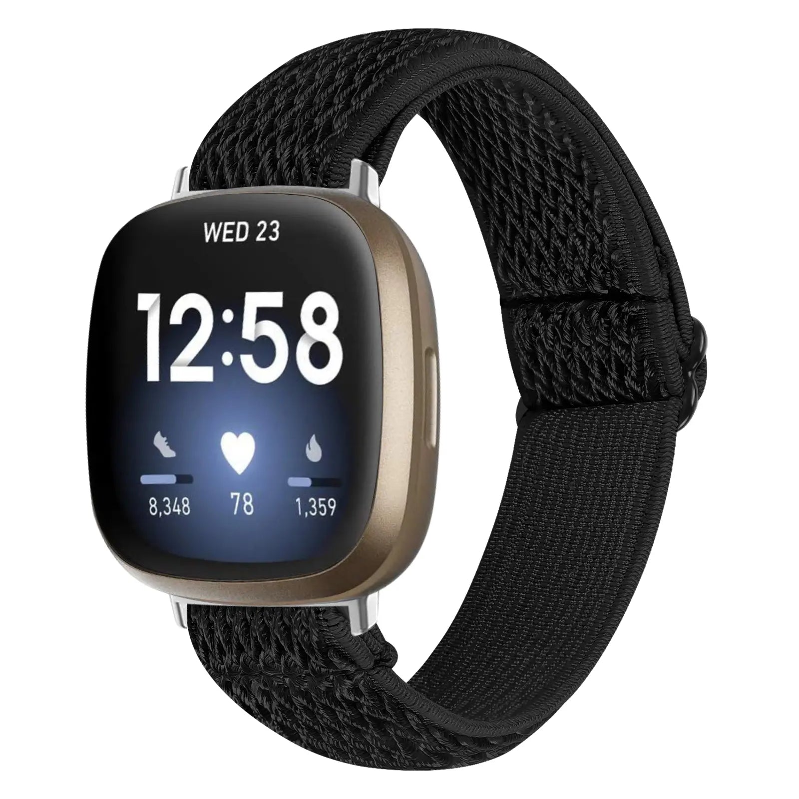 Bracelet élastique Fitbit Versa 4 (noir)