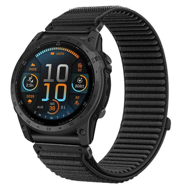 Bracelet nylon ondulé Garmin Fenix 7s (noir)