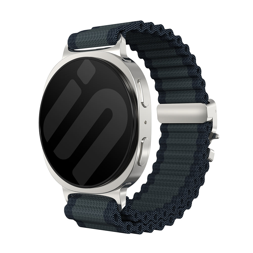 Bracelet nylon Outdoor avec boucle en P Samsung Galaxy Watch 8 - 40mm (noir avec argent)