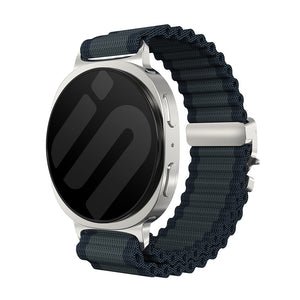 Bracelet nylon Outdoor avec boucle en P Samsung Galaxy Watch 8 Classic (noir avec argent)
