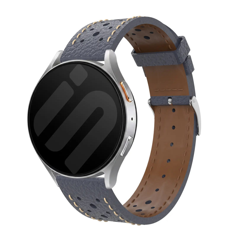 18mm breathable leather band blue