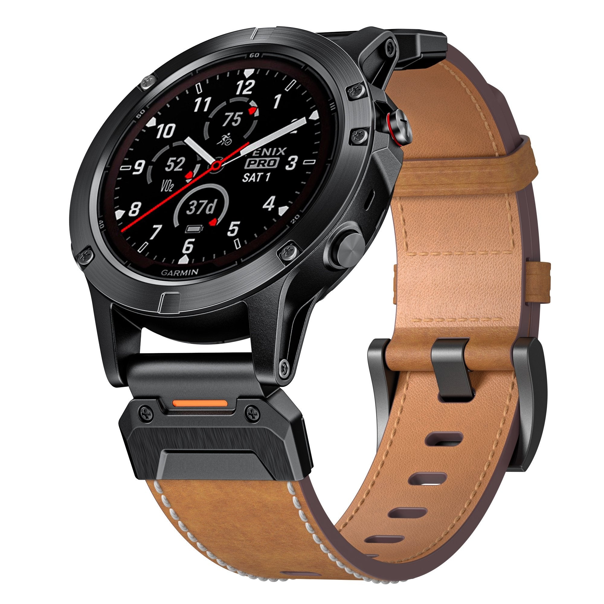 Bracelet en cuir authentique Garmin Quatix 5 / 6 / 7 (marron)