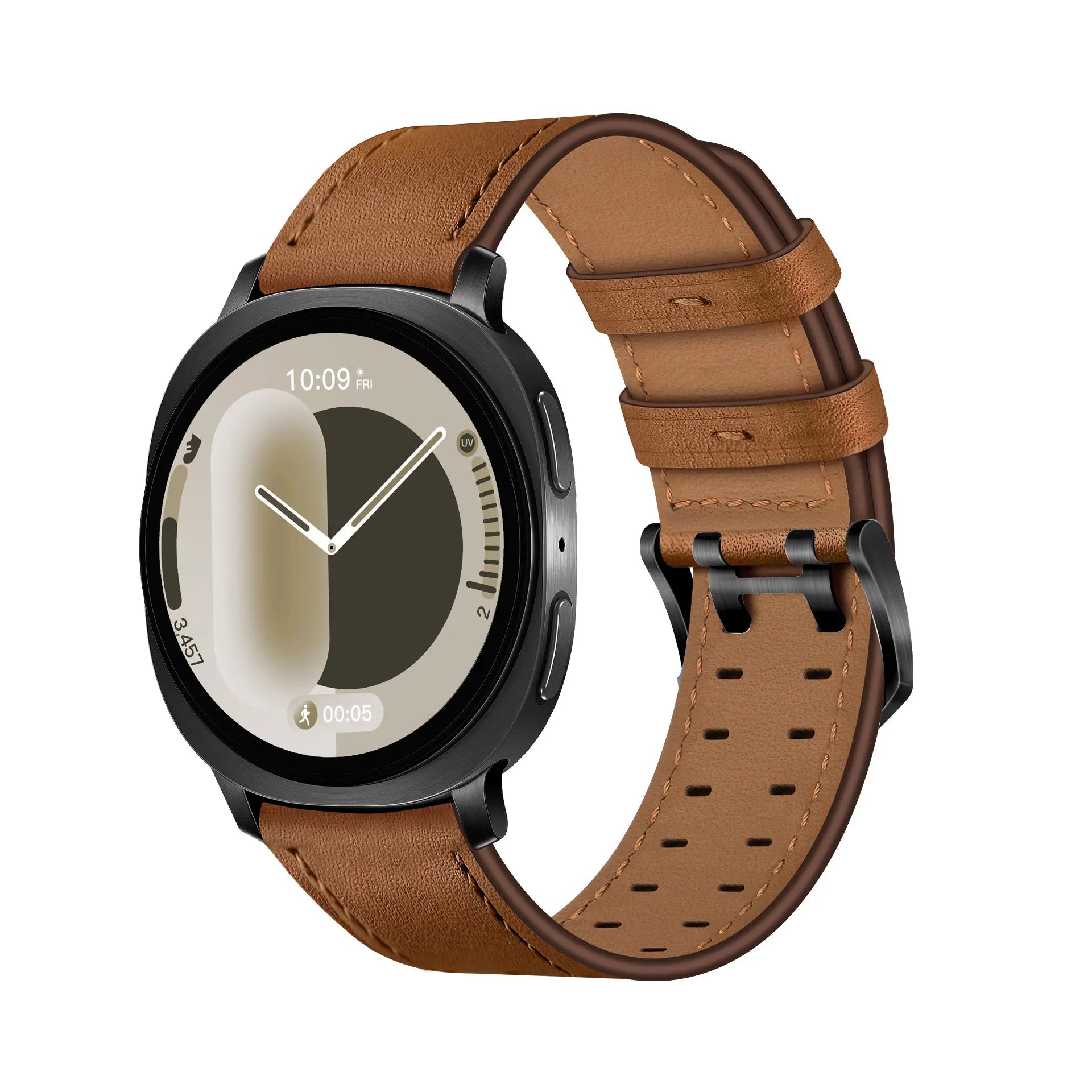 Bracelet cuir à double épingle Samsung Galaxy Watch 9 - 40mm (marron)
