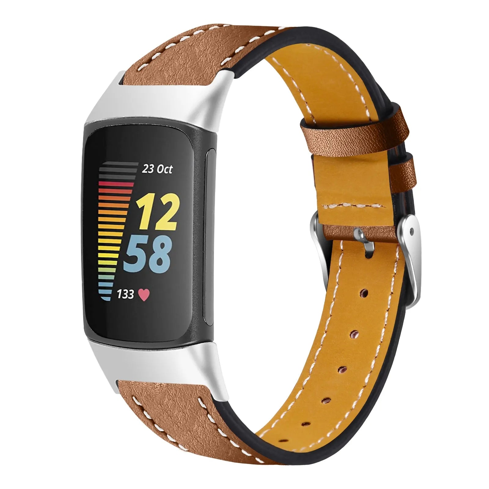 Bracelet cuir moderne Fitbit Charge 6 (brun)