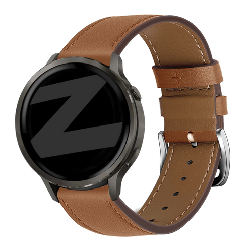 Bandz Garmin Bounce 2 Leather Strap 'Deluxe' (Brown)
