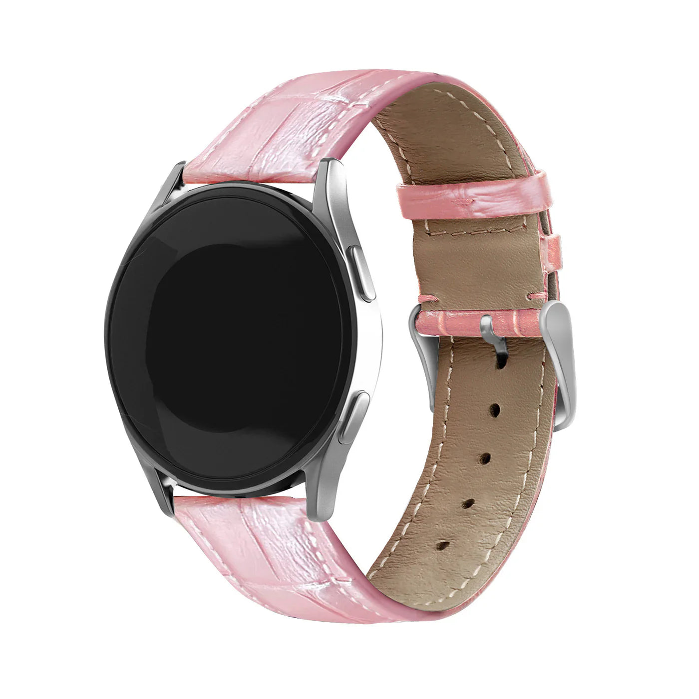 Bracelet cuir crocodile granulé Amazfit Active (rose)