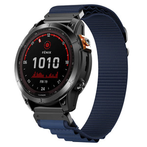 Bracelet Alpine nylon Garmin Quatix 8 Pro - 47mm (bleu foncé)