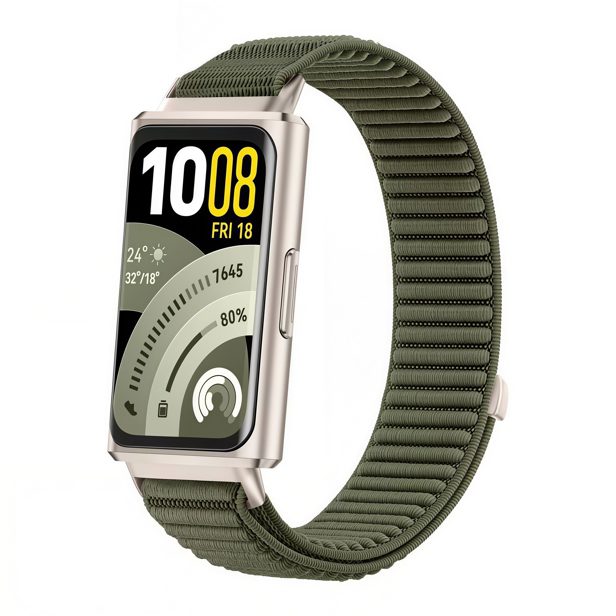 Bracelet nylon ondulé Huawei Band 11 (vert foncé)