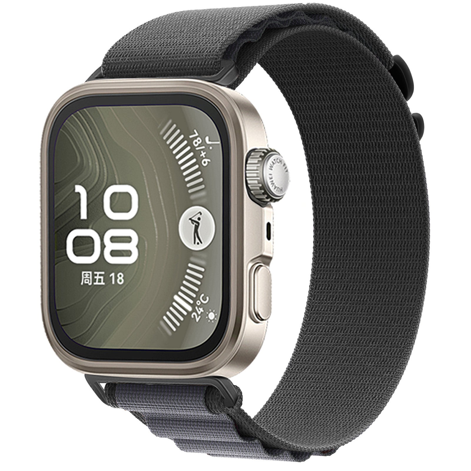 Bracelet Alpine nylon Huawei Watch Fit 5 (gris foncé)