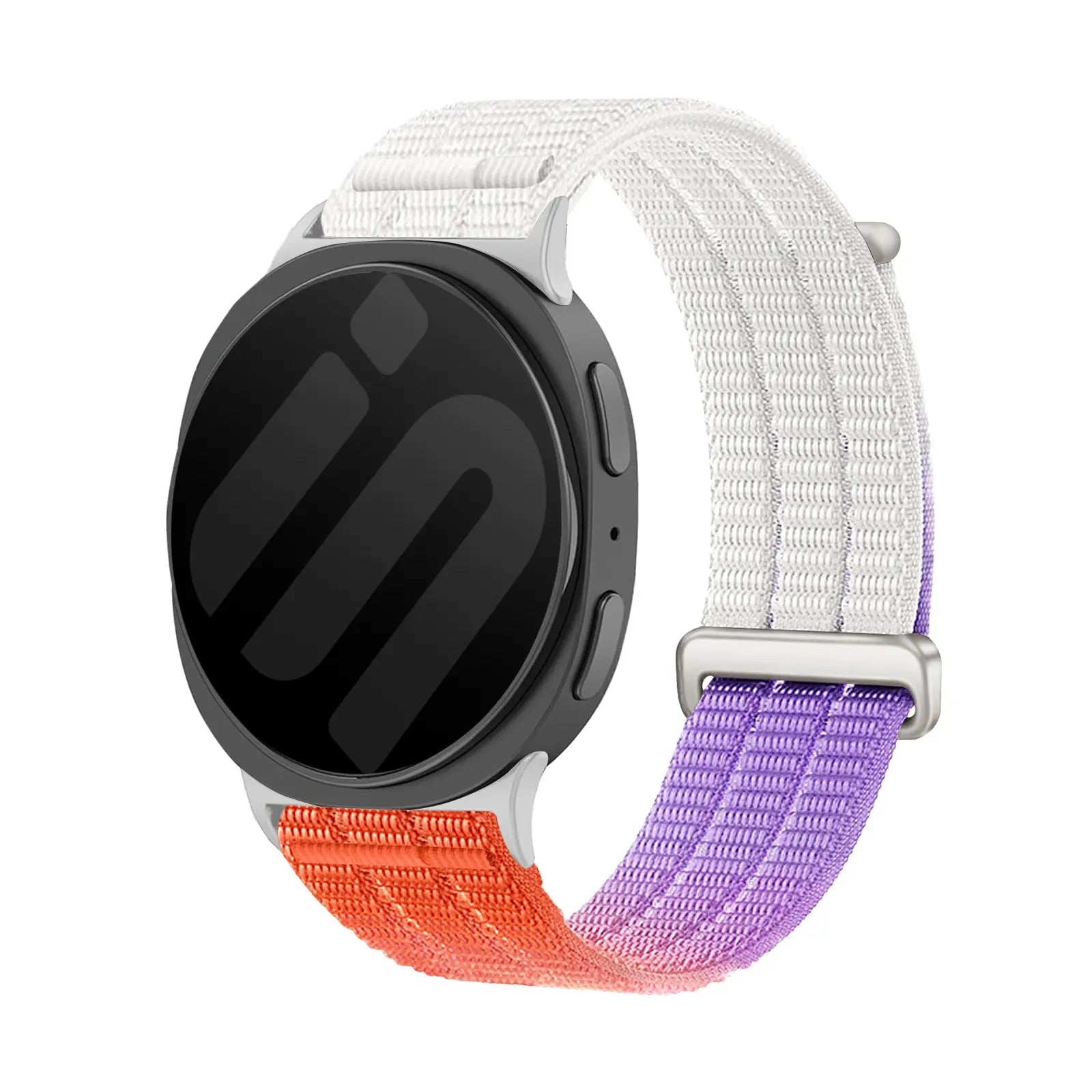 Nylon Air Strap, gradient orange, on a watch, 3/4 front view