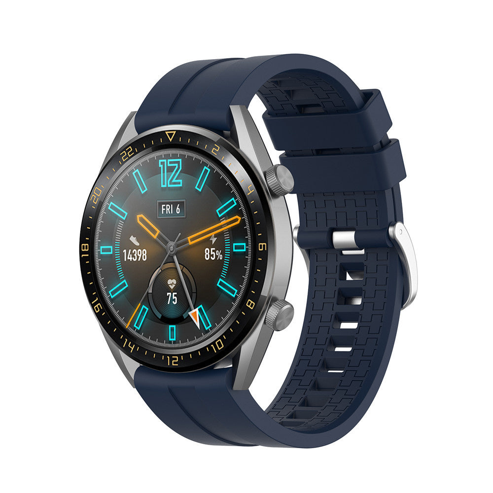 Silicone Strap 'Extreme', dark blue, on a watch, 3/4 front view