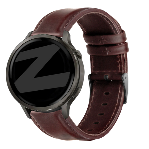 Bandz Garmin Approach S12 Leather Strap 'Classic' (Dark Brown)
