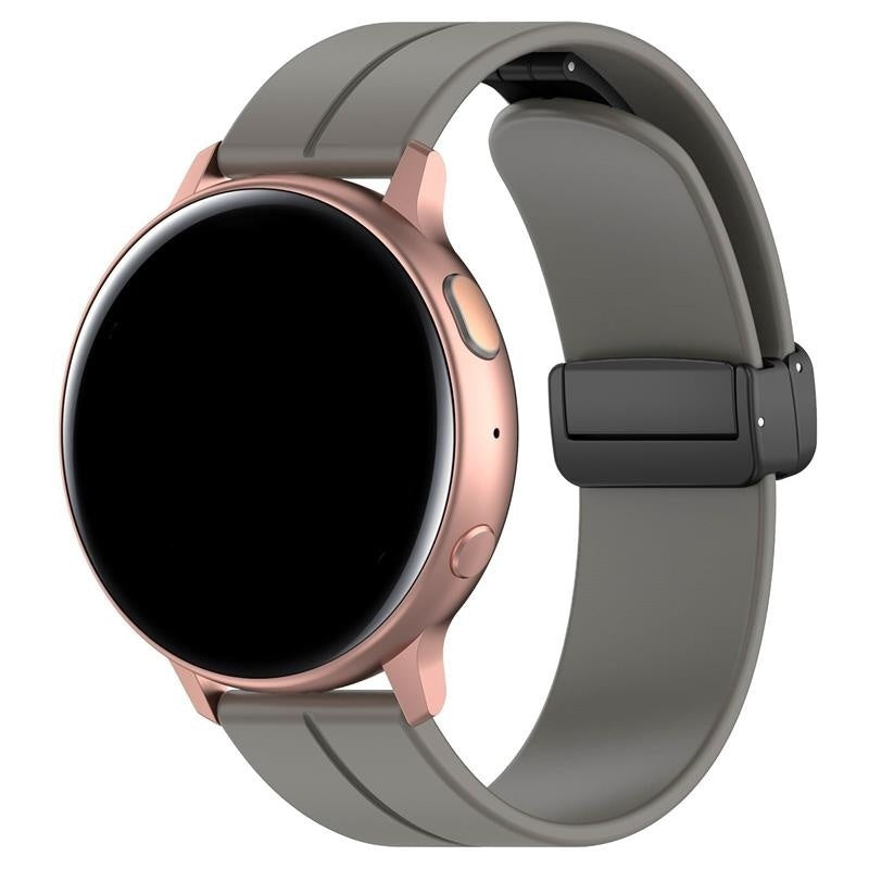 D-Buckle Silicone Strap, dark grey, on a watch, 3/4 front view