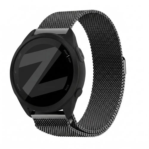 Bandz Garmin Forerunner 165 Milanese Loop Strap (Black)