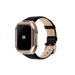Reqior Boîtier en metal avec bracelet en cuir Apple Watch 45mm (rose or/noir)