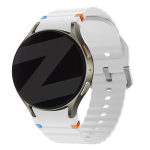 Bandz Bracelet Wave 'Easy Fit' Samsung Galaxy Watch 4 Classic 46mm (blanc)