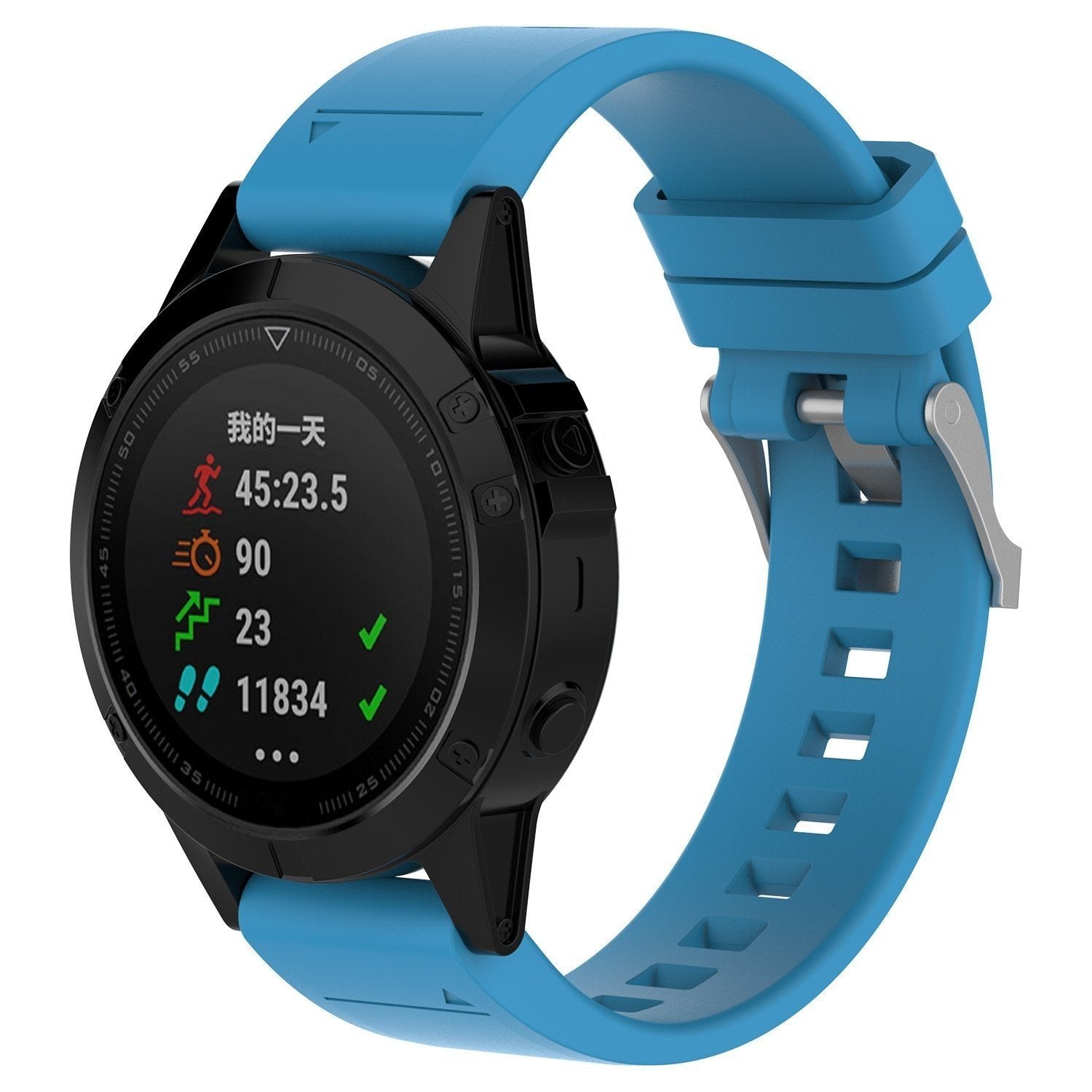 Garmin Forerunner 965 Glossy Silicone Strap (Light Blue)