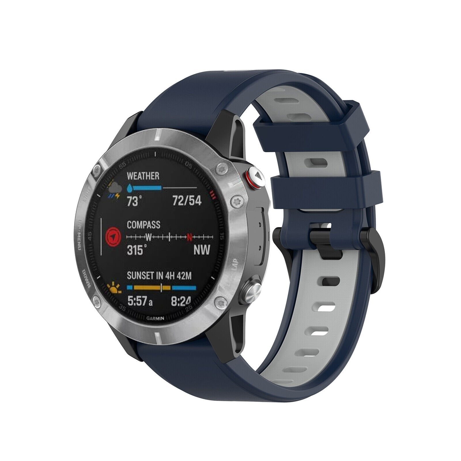 Bracelet sport avec boucle Garmin D2 Mach 1 Pro (bleu/gris)