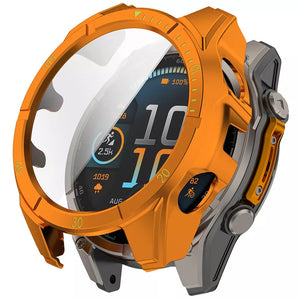 Coque rigide avec verre Garmin Fenix 8 - 47mm AMOLED (orange/vert)