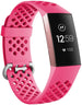 Bracelet silicone avec trous Fitbit Charge 3 (rose vif)