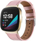 Bracelet cuir Fitbit Sense (rose)