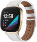 Bracelet cuir Fitbit Versa 3 (blanc)