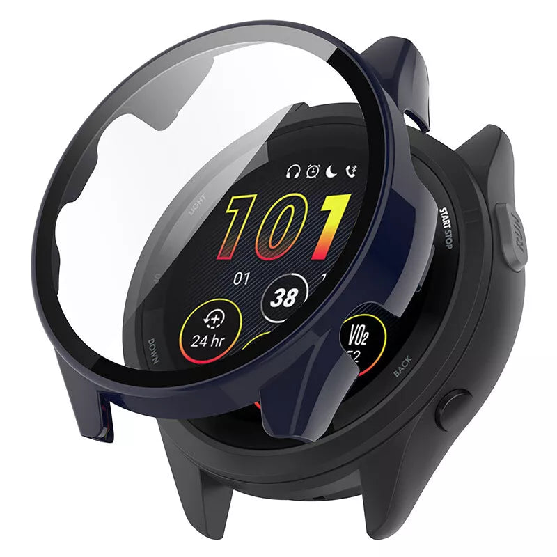 Coque rigide avec verre Garmin Forerunner 265 (bleu foncé)