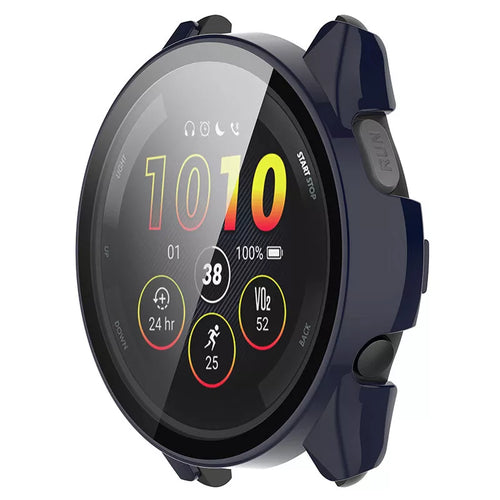 Coque rigide avec verre Garmin Forerunner 265 (bleu foncé)
