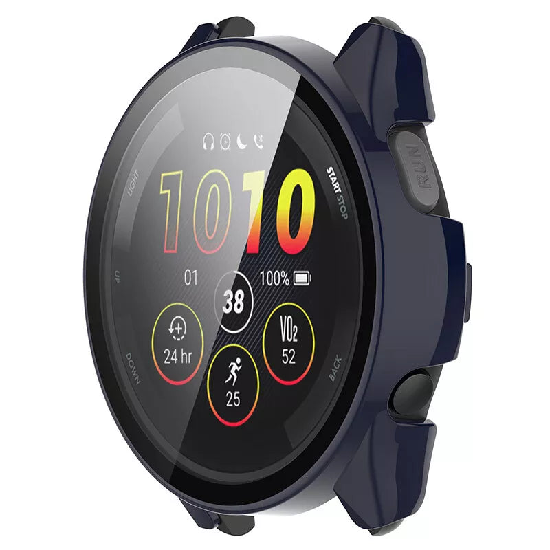 Coque rigide avec verre Garmin Forerunner 265 (bleu foncé)