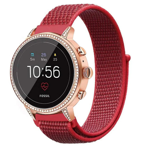 Fossil Gen 4 Venture (HR) Nylon Strap (Red)