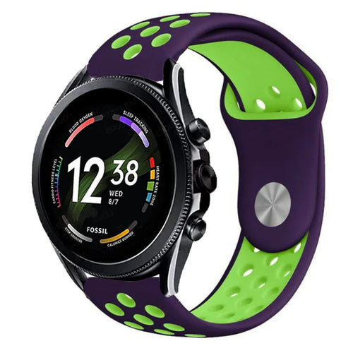 Silicone Sport Strap, on a watch, 3/4 front view