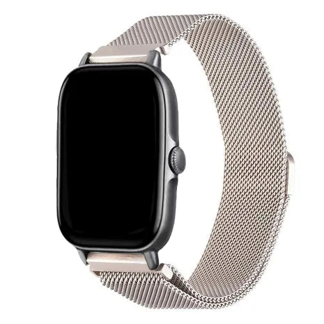 Milanese Strap, starlight, on a watch, 3/4 front view