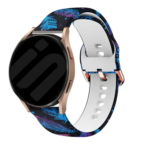 Print Silicone Strap, on a watch, 3/4 front view