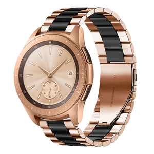 Steel Strap, rose gold/black, on a watch, 3/4 front view