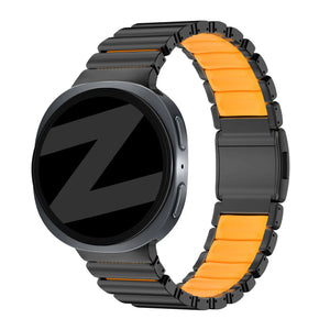 Bandz Samsung Galaxy Watch 9 - 40mm Titanium Strap 'Hybrid' (Black/Orange)