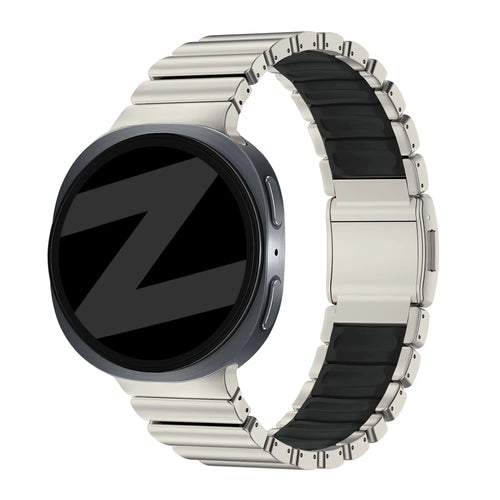 Bandz Samsung Galaxy Watch 9 - 40mm Titanium Strap 'Hybrid' (Titanium/Black)