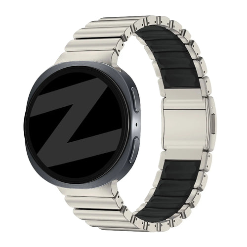 Bandz Bracelet titane 'Hybrid' Samsung Galaxy Watch 8 Classic (titane/noir)