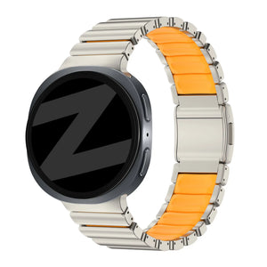 Bandz Bracelet titane 'Hybrid' Samsung Galaxy Watch 9 - 40mm (titane/orange)