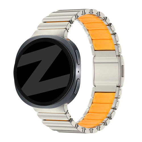 Bandz Bracelet titane 'Hybrid' Samsung Galaxy Watch 9 - 40mm (titane/orange)