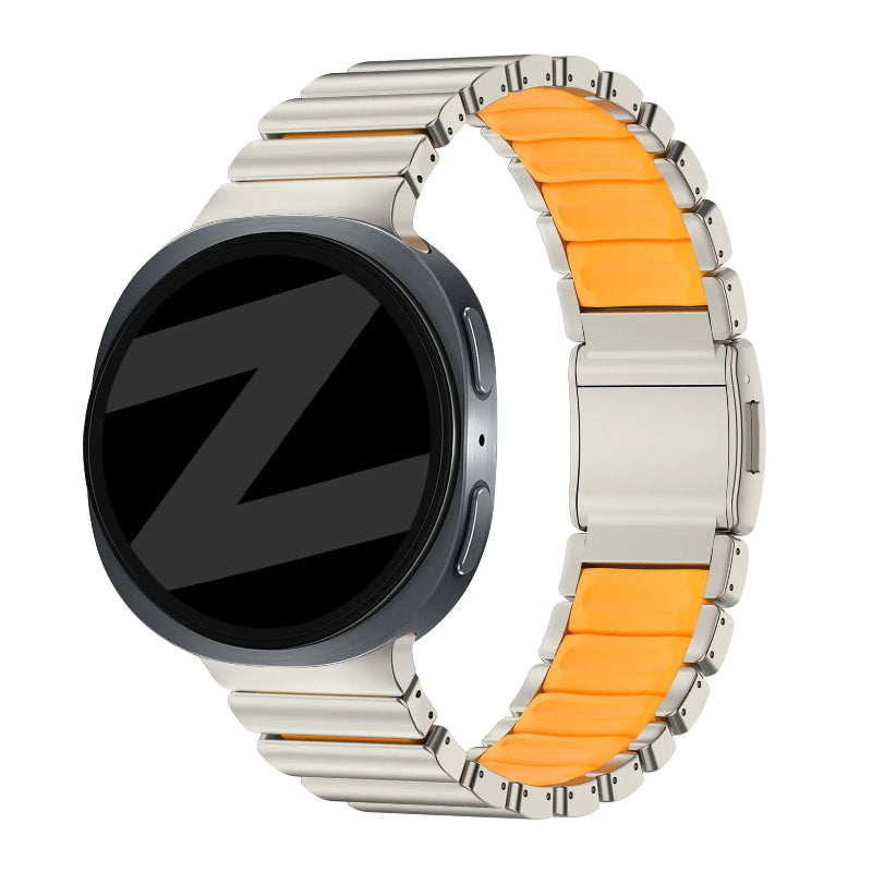 galaxy watch 8 titanium hybrid band titan orange