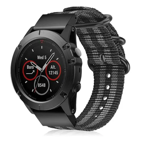 Bracelet nylon avec boucle Garmin Forerunner 965 (noir/gris)