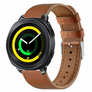 Modern Leather Strap, on a watch, 3/4 front view