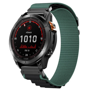 Bracelet Alpine nylon Garmin Descent G2 (vert/noir)