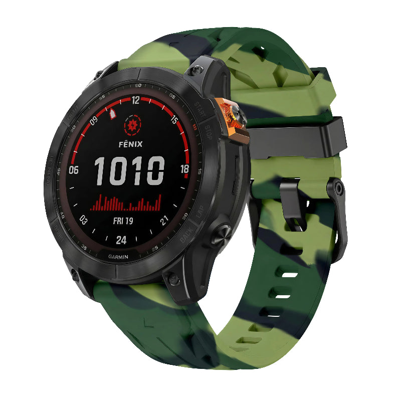 Bracelet silicone race Garmin D2 Mach 2 - 51mm (vert camouflage)