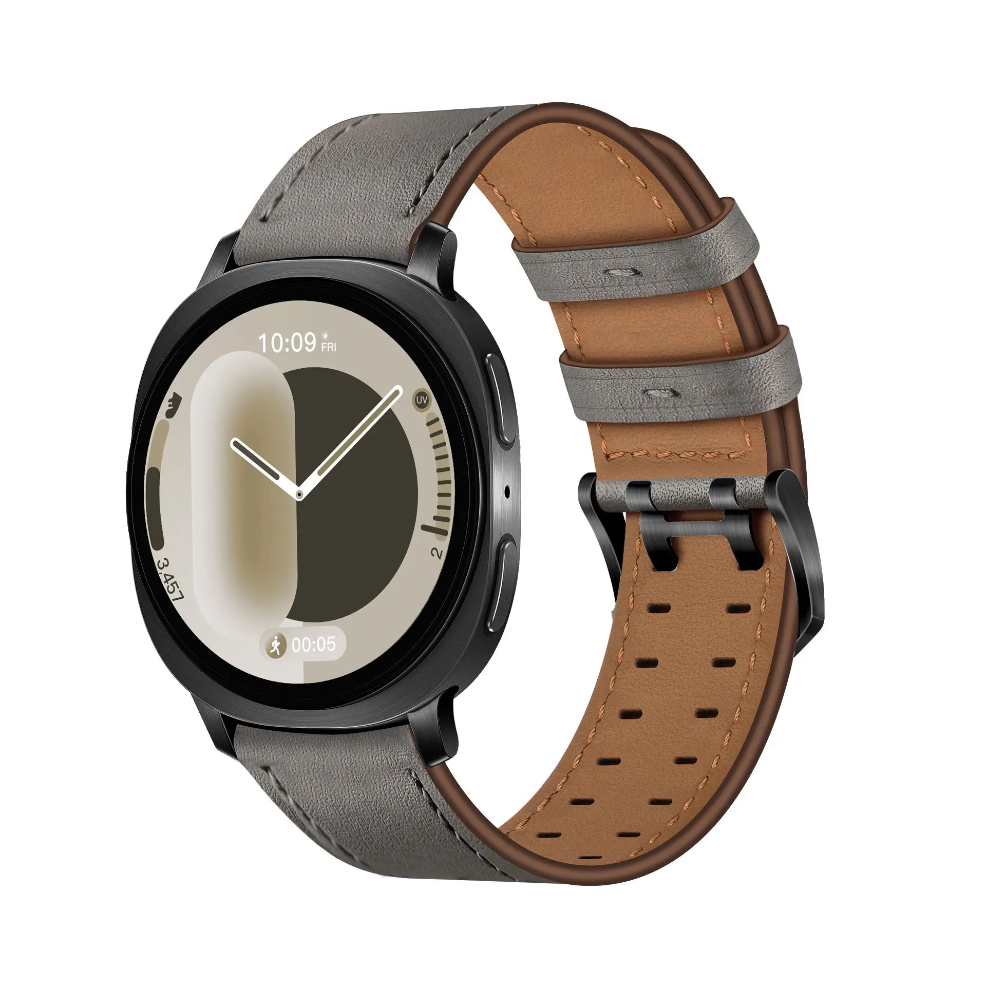 Bracelet cuir à double épingle Samsung Galaxy Watch 8 - 40mm (gris)