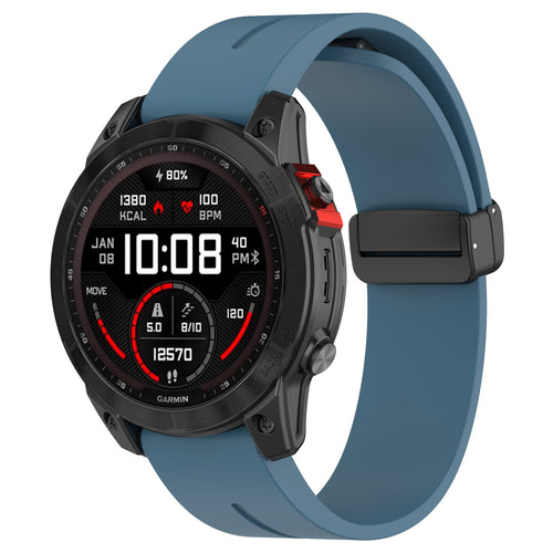 Bracelet silicone avec boucle-D Garmin Fenix E (bleu-gris)
