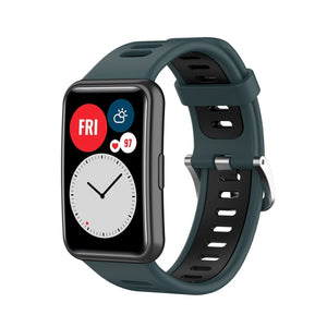 Bracelet sport bouclé Huawei Watch Fit SE (vert/noir)