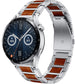 Bracelet bois/acier Huawei Watch GT 3 46mm (argent)